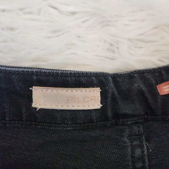 Anthropologie Pilcro Split Hem Straight Leg Jeans Women's 31‎ High Rise Black - Picture 4 of 16